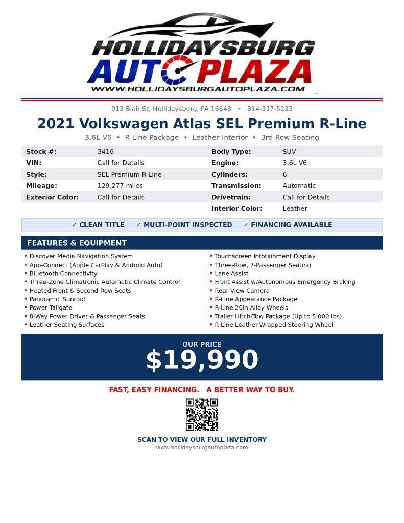 Volkswagen Atlas 3.6L V6 SEL R-Line 4MOTION *Ltd Avail* 2021