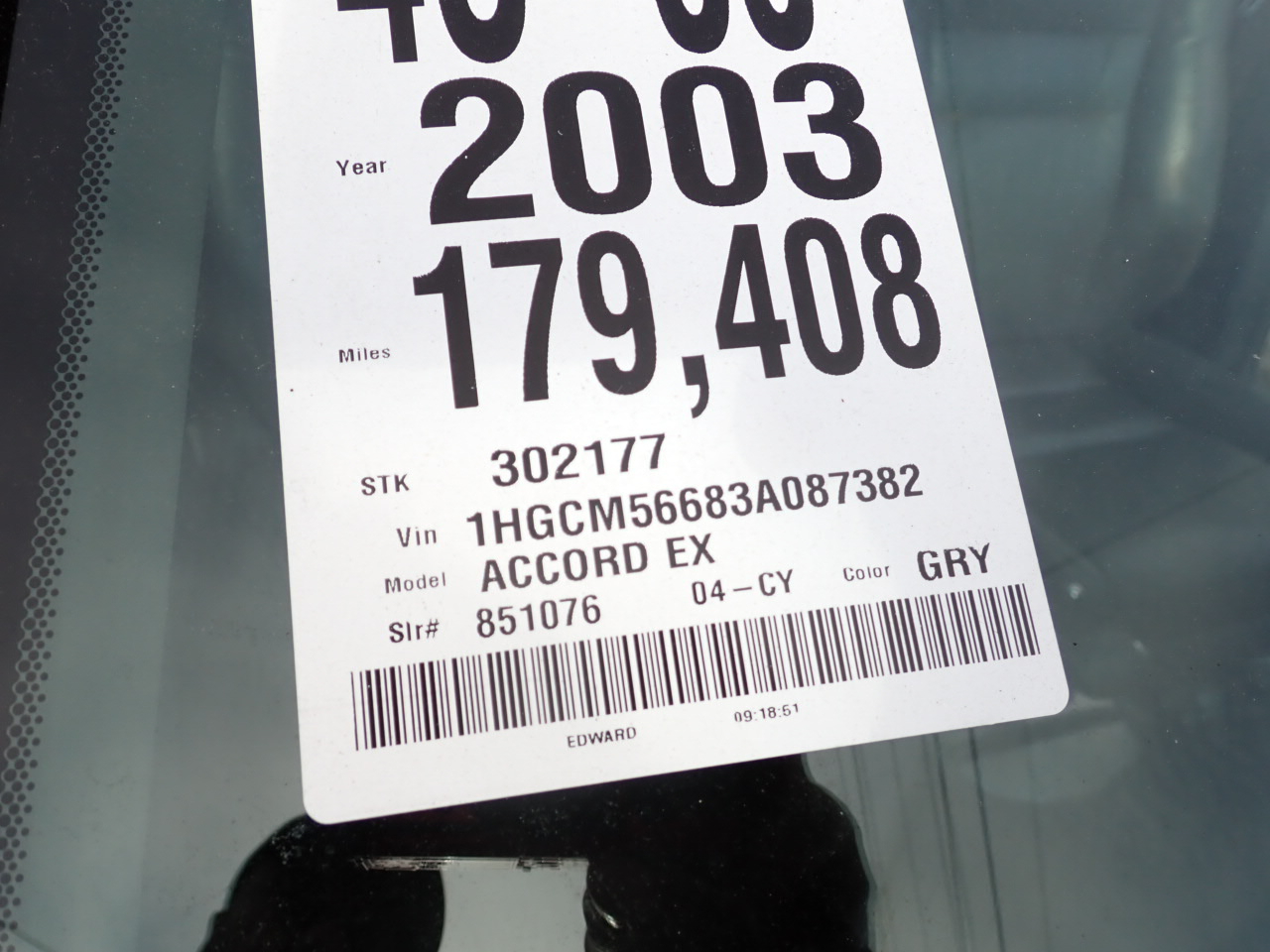 Honda Accord EX Sedan AT 2003