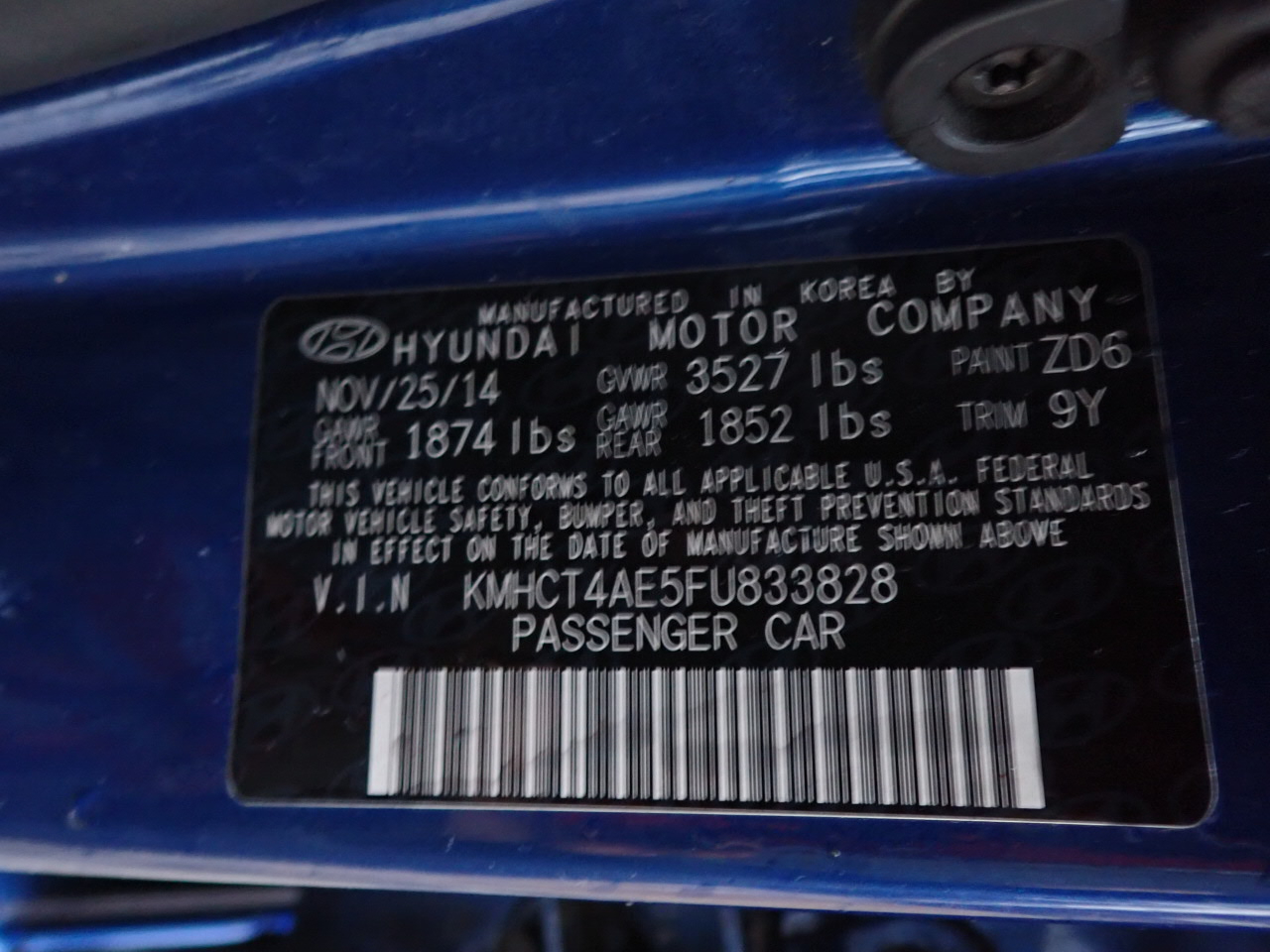 Hyundai Accent GLS 4-Door 6A 2015