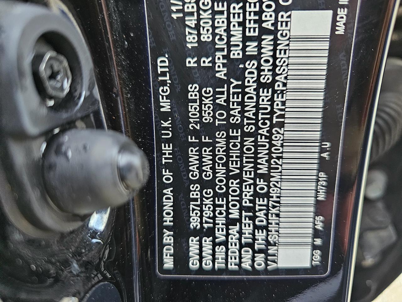 Honda Civic Sport Touring Hatchback CVT 2021