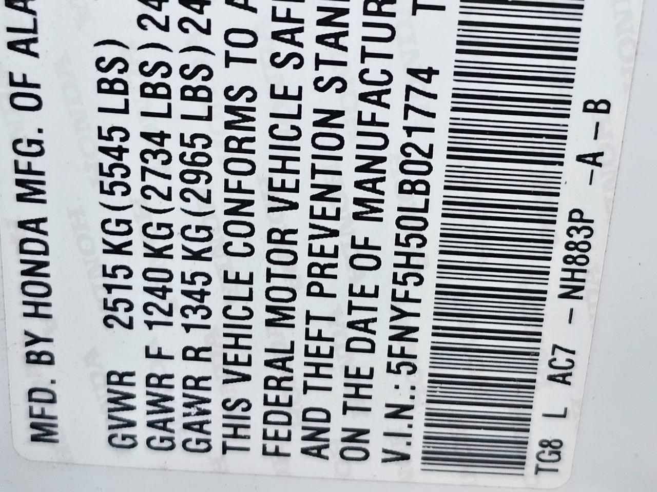 Honda Pilot EXL 2WD 2020