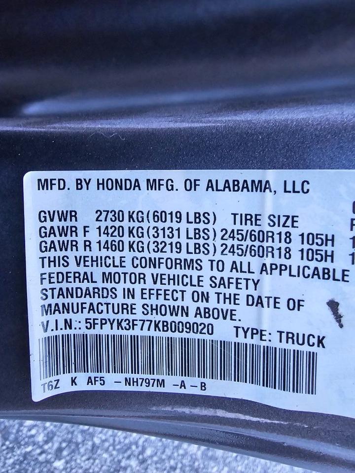 Honda Ridgeline RTL-E AWD 2019