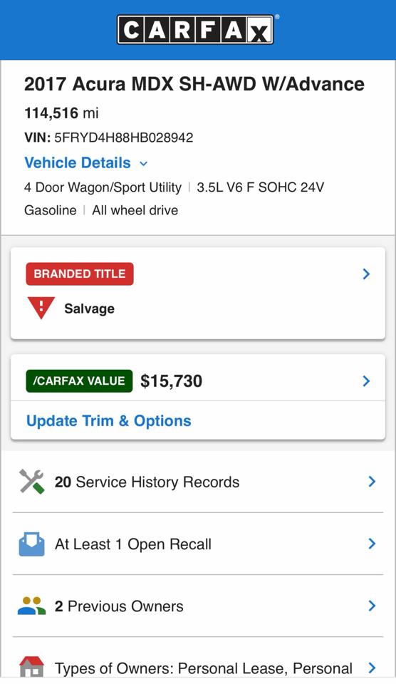 Acura MDX 9-Spd AT SH-AWD w/Advance Package 2017
