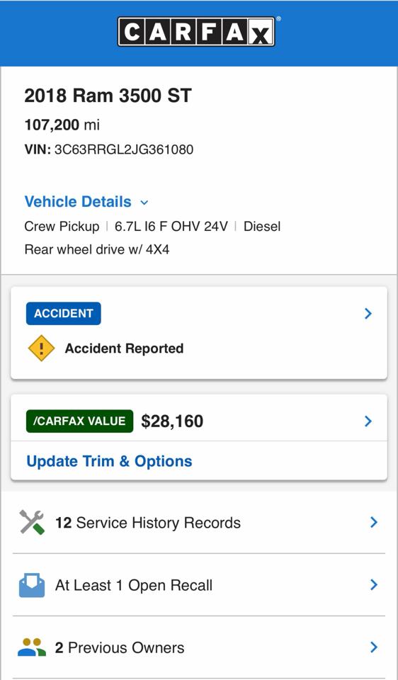RAM 3500 Tradesman Crew Cab 4WD DRW 2018
