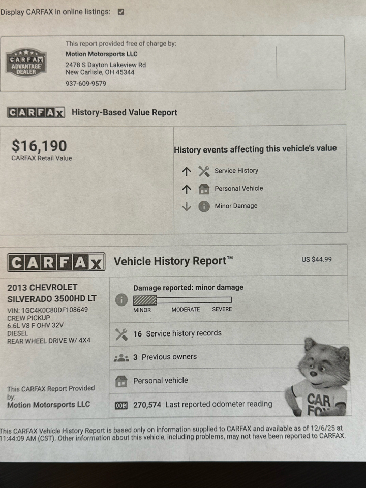 Chevrolet Silverado 3500HD LT Crew Cab 4WD 2013