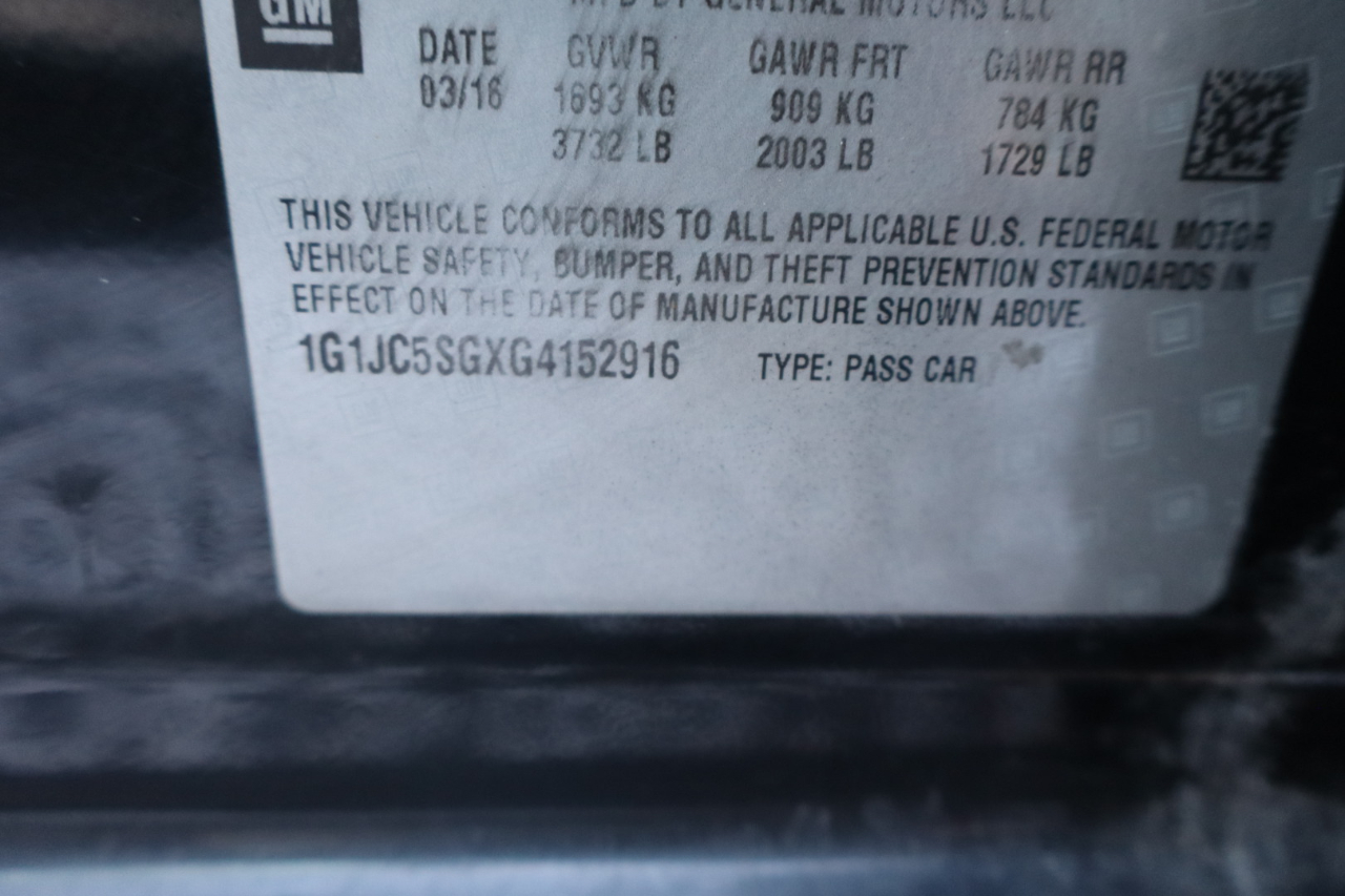 Chevrolet Sonic LT Auto Sedan 2016