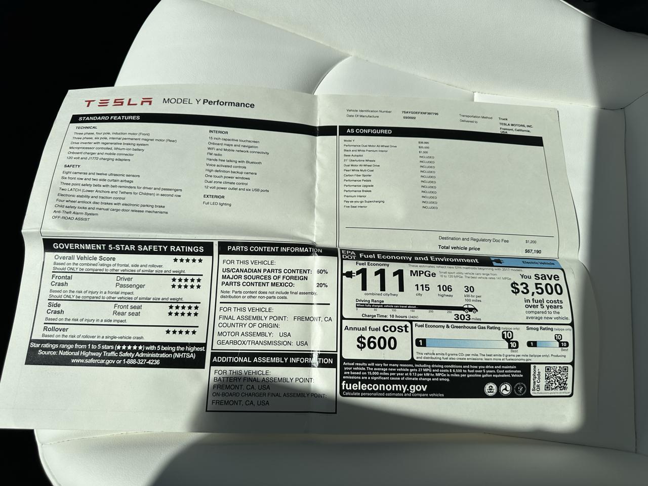Tesla Model Y Performance 2022