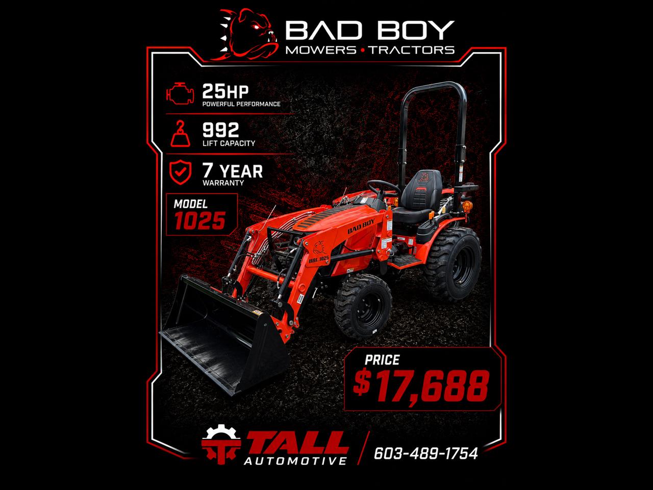 2026 Bad Boy Tractors 1025H with Loader 