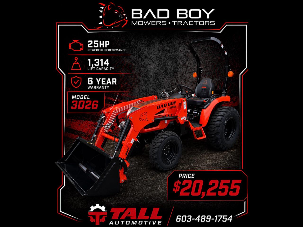 2026 Bad Boy Tractors 3026H with Loader 