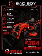 2026 Bad Boy Tractors 1022H with Loader and Backhoe 
