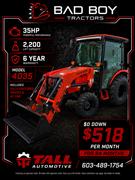 2026 Bad Boy Tractors 4035CH with Cab and Loader 