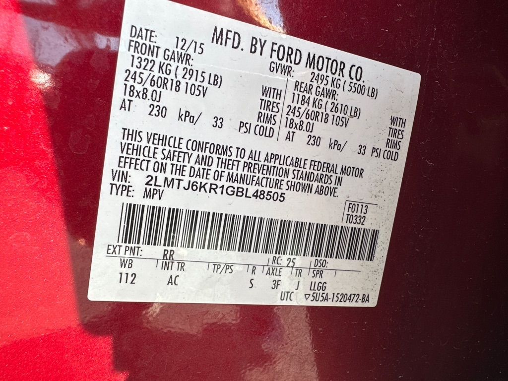 Lincoln MKX Select 2016