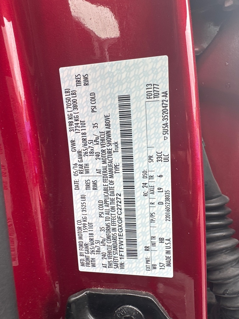 Ford F-150 Lariat SuperCrew 5.5-ft. Bed 4WD 2016 Ford F-150 Lariat SuperCrew 5.5-ft. Bed 4WD 2016