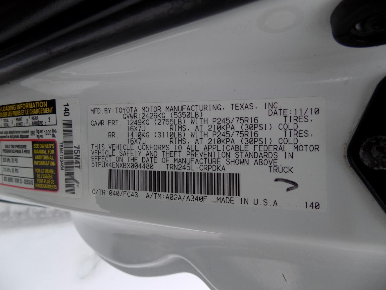 Toyota Tacoma Access Cab 4WD 2011