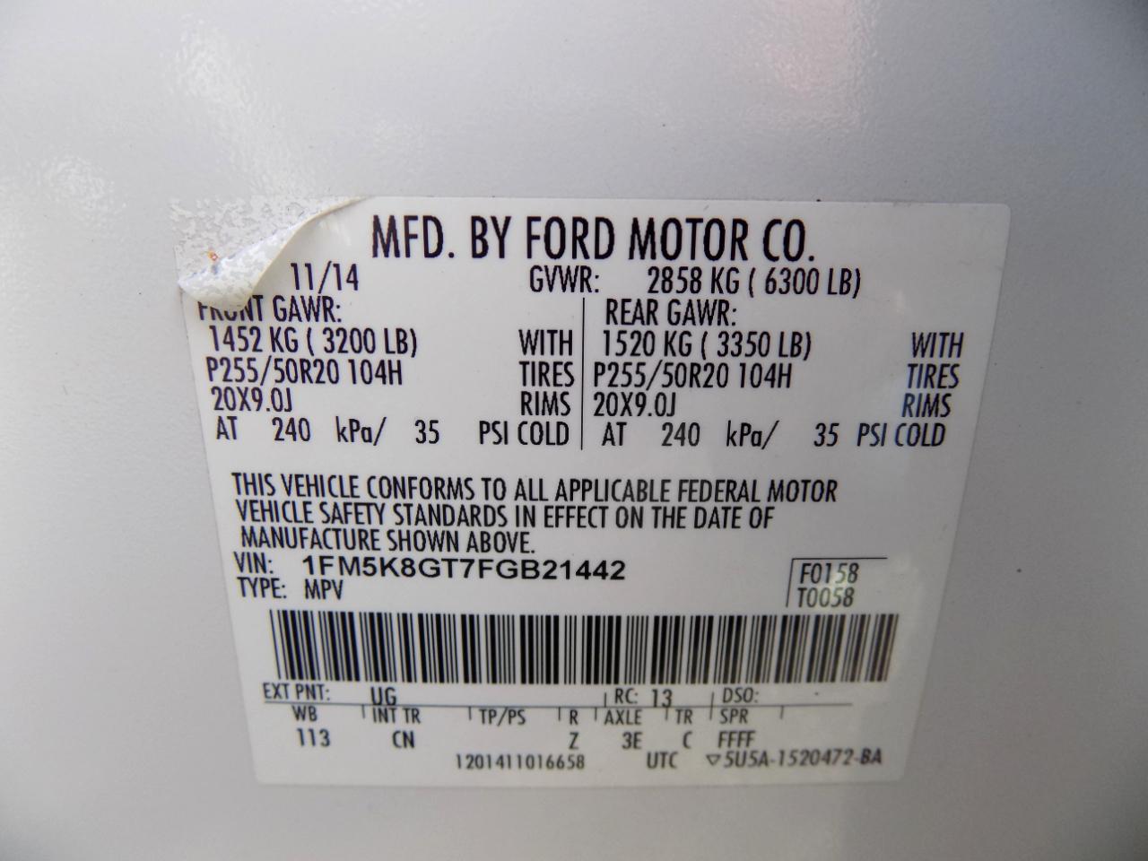 Ford Explorer Sport 4WD 2015