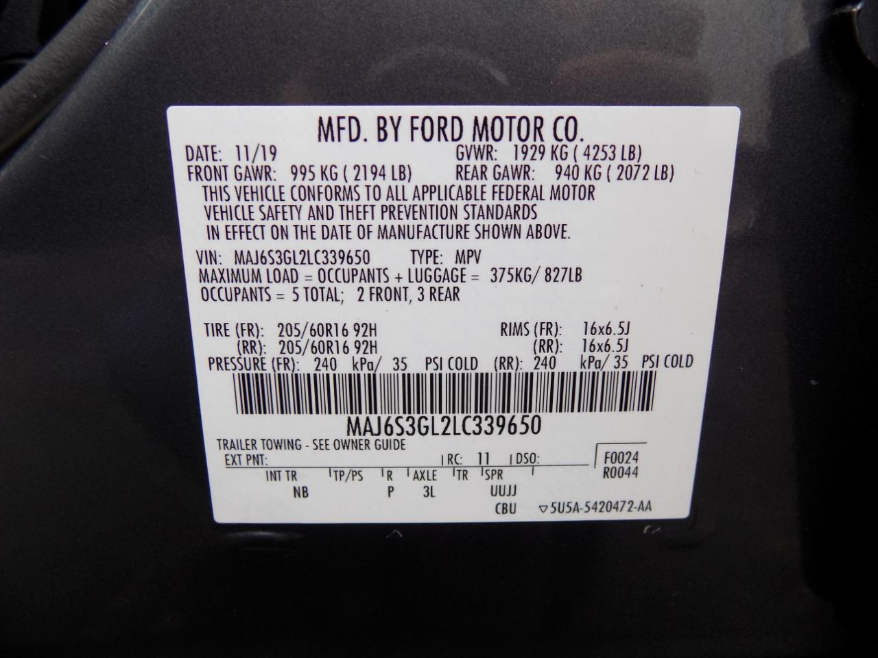 Ford EcoSport SE AWD 2020