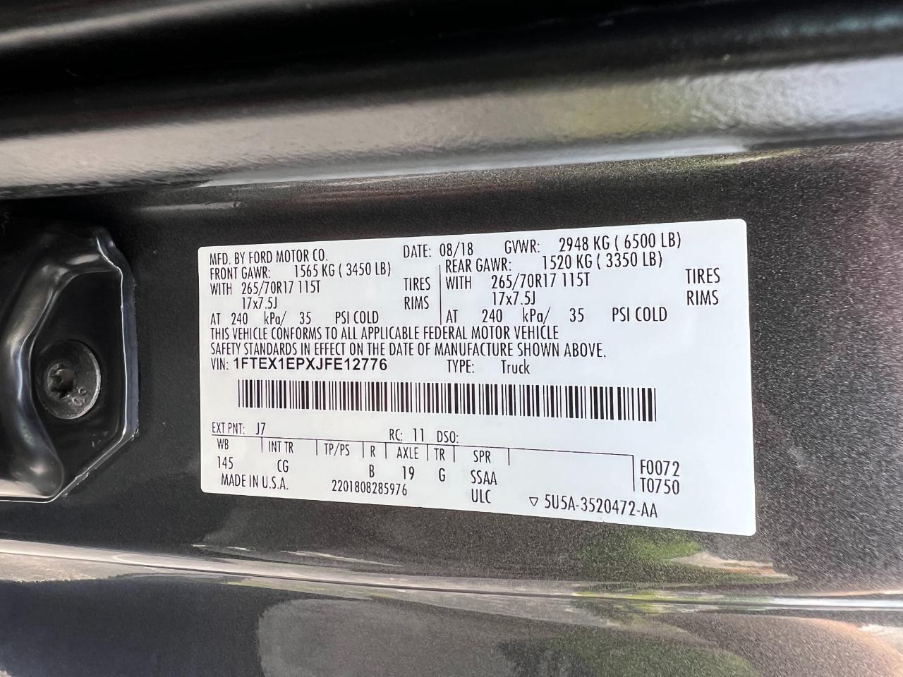 Ford F-150 4WD SuperCab 145" XL 2018