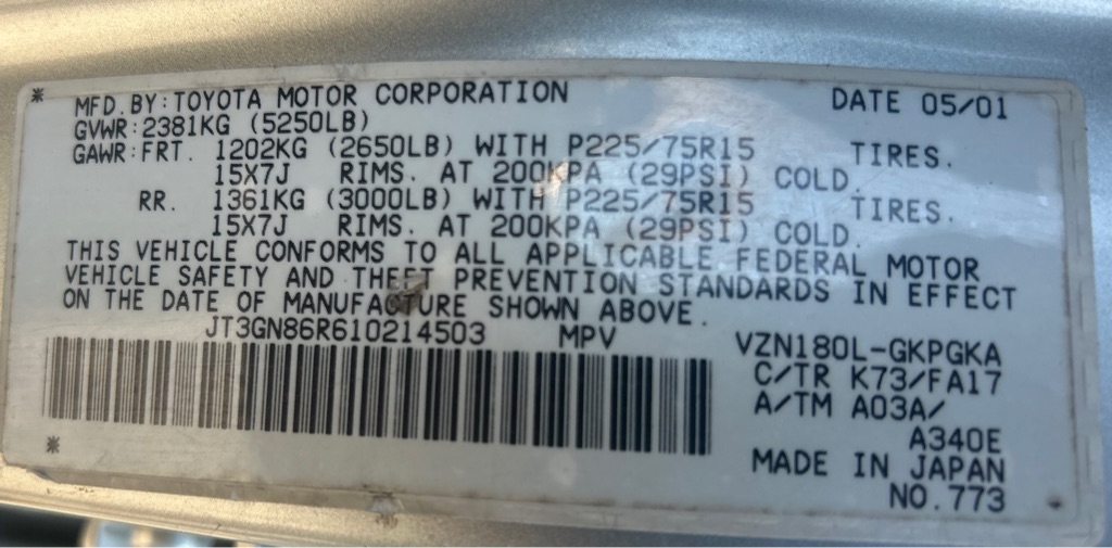 Toyota 4Runner SR5 2WD 2001