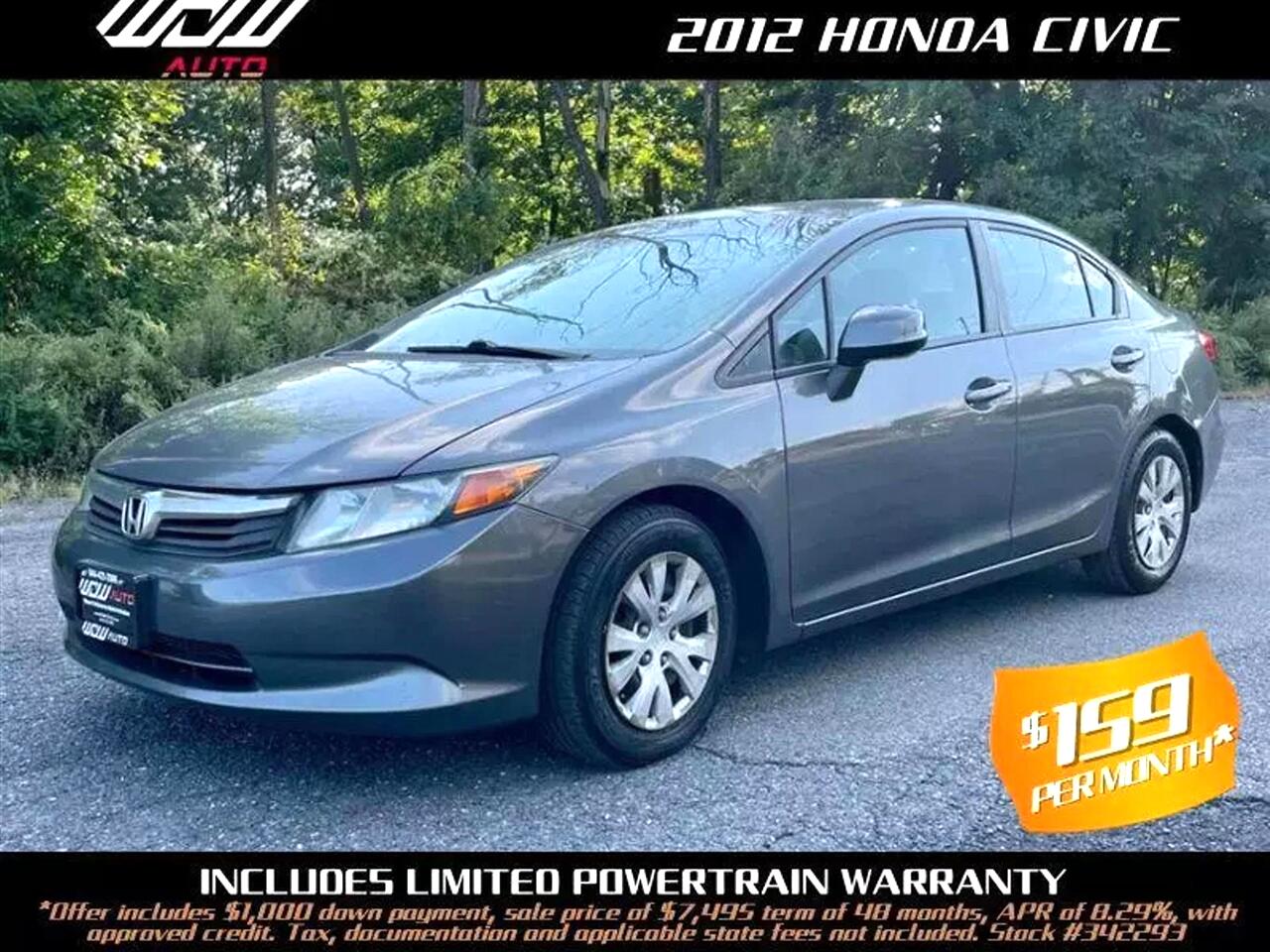 2012 Honda Civic LX Sedan 5Speed AT