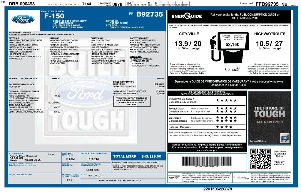 Ford F-150 4WD SuperCrew 145" XLT 2015
