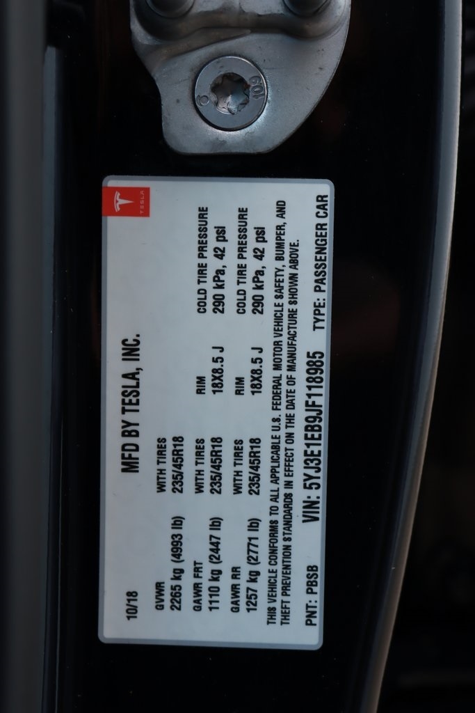 Tesla Model 3  2018 Tesla Model 3  2018