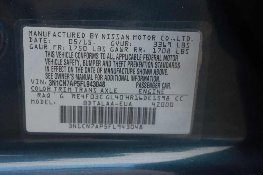 Nissan Versa  2015 Nissan Versa  2015