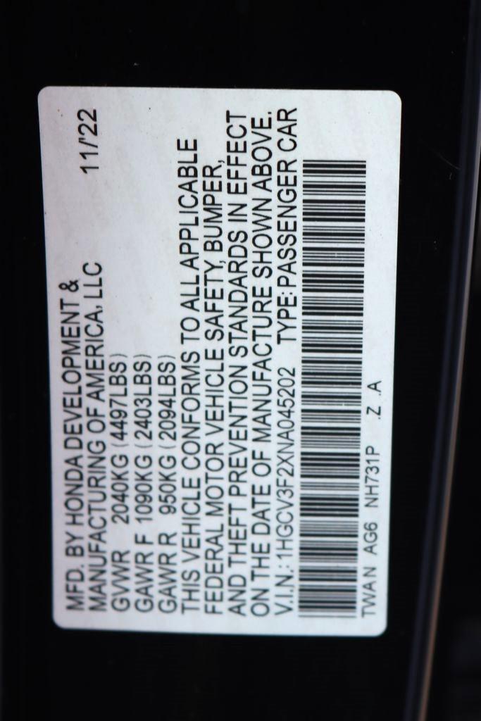 Honda Accord Hybrid  2022