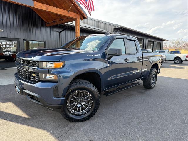 Blue 2020 Chevrolet Silverado 1500 Custom Double Cab 4WD Pickup Truck Four-Wheel Drive 8-Speed Automatic