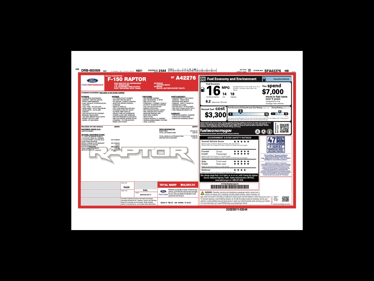 2025 Ford F-150 Raptor SuperCrew 4WD