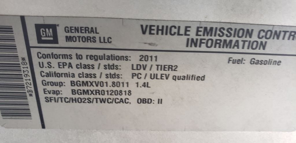 Chevrolet Cruze 1LT 2011