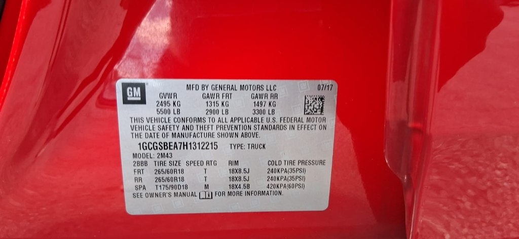 Chevrolet Colorado Work Truck Crew Cab 2WD Short Box 2017