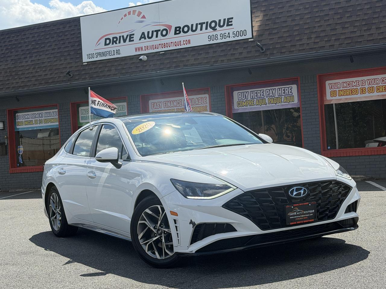 White 2020 Hyundai Sonata Sedan Front-Wheel Drive Automatic