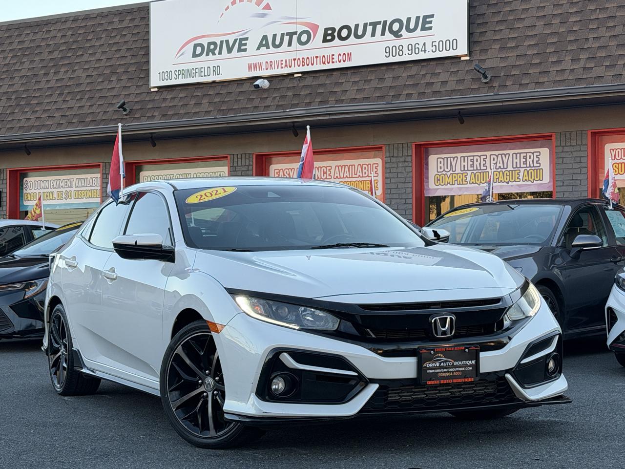 White 2021 Honda Civic Hatchback Hatchback Front-Wheel Drive Continuously Variable Transmission