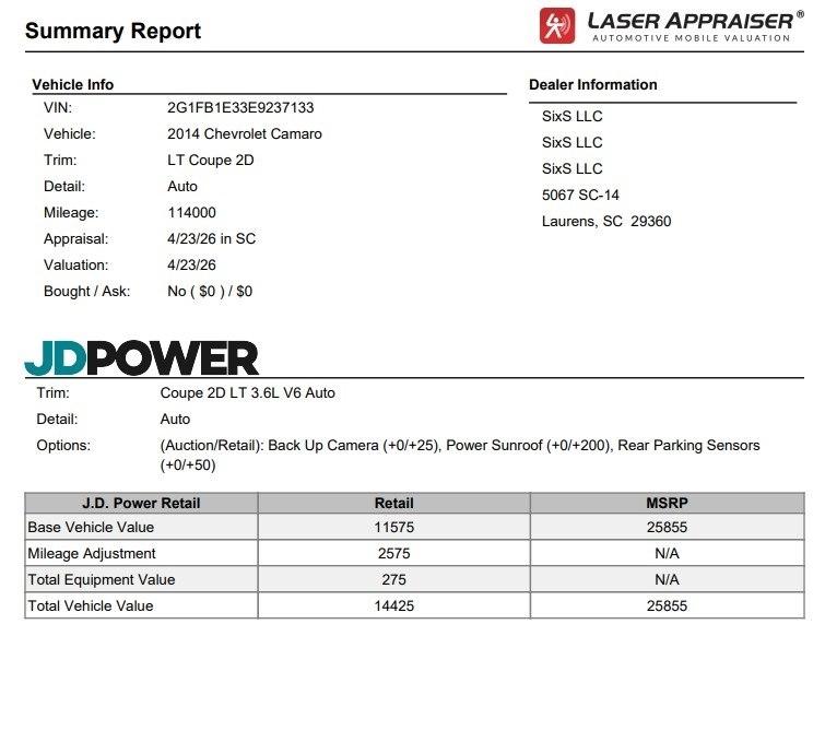 Chevrolet Camaro  2014