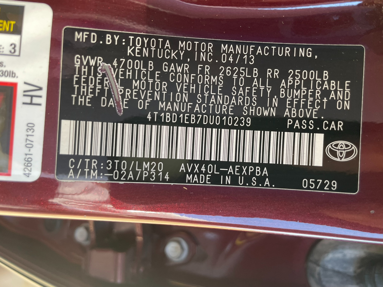 Toyota Avalon Hybrid XLE Premium 2013