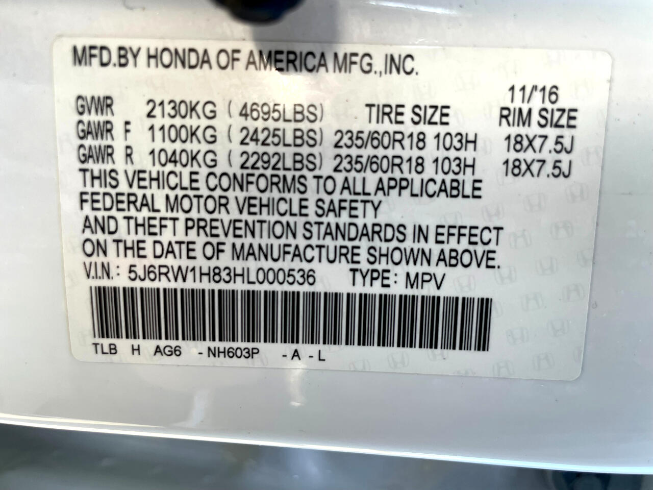 Honda CR-V EX-L 2WD 2017