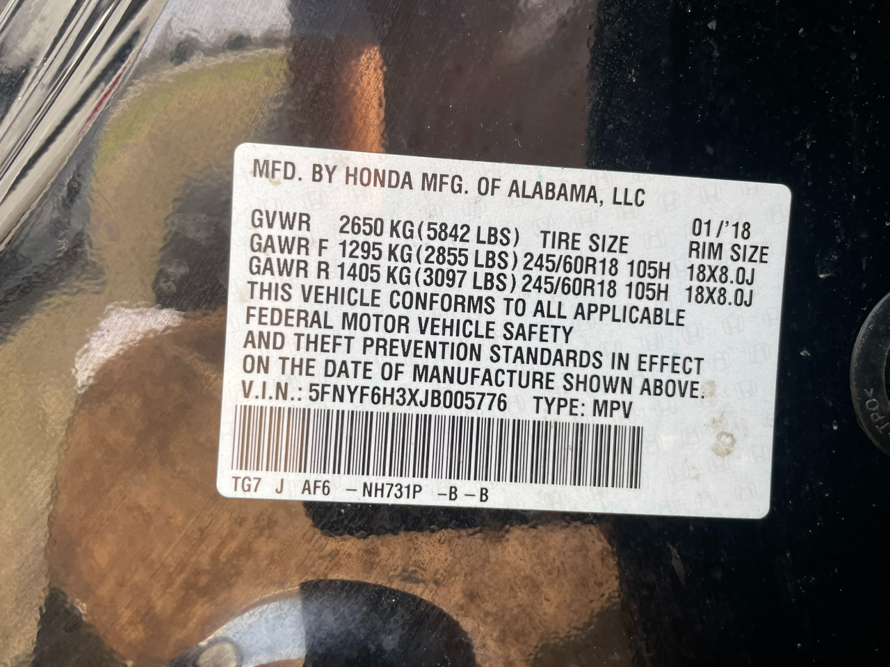 Honda Pilot EX 4WD 2018