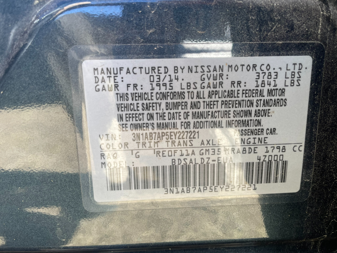 Nissan Sentra SV 2014