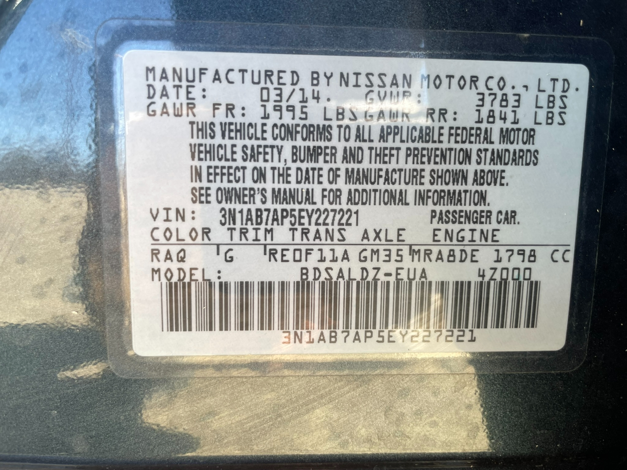 Nissan Sentra SV 2014