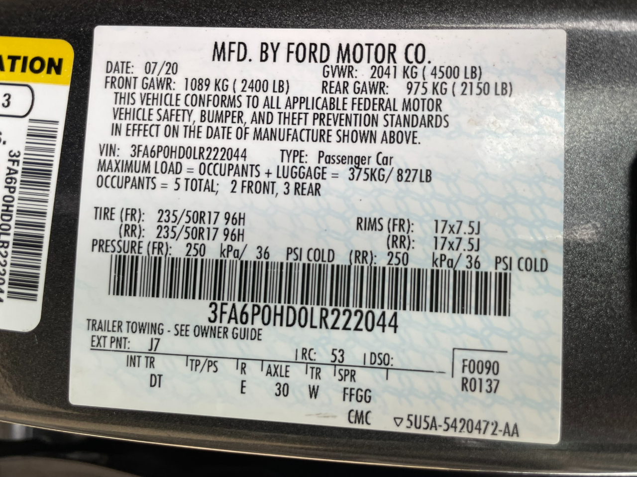 Ford Fusion SE 2020