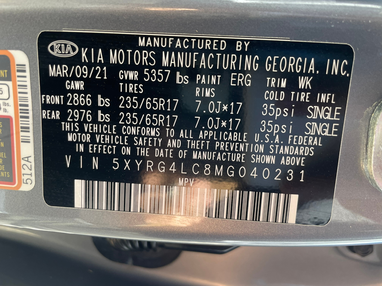 Kia Sorento LX 2WD 2021