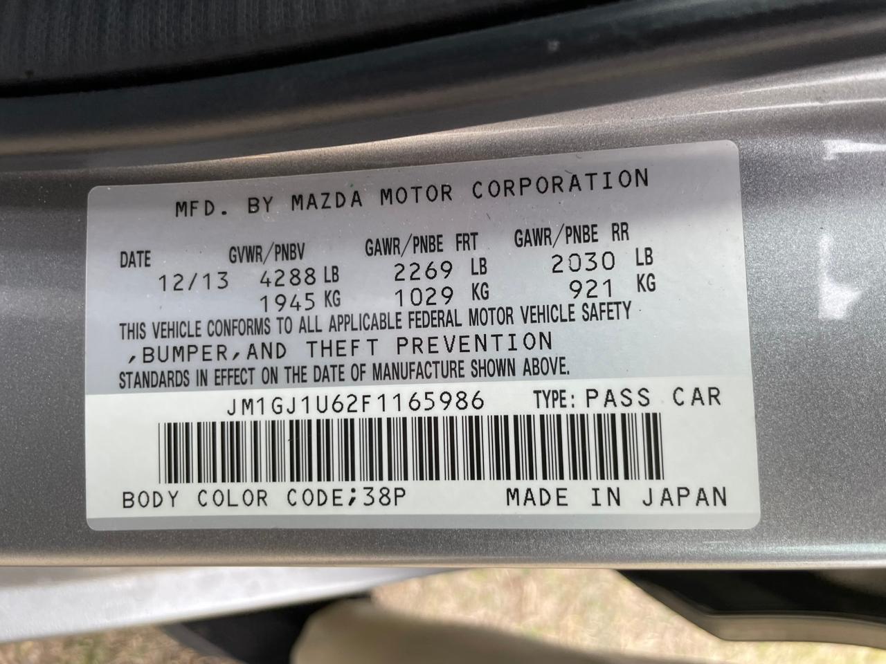 Mazda MAZDA6 i Sport AT 2015