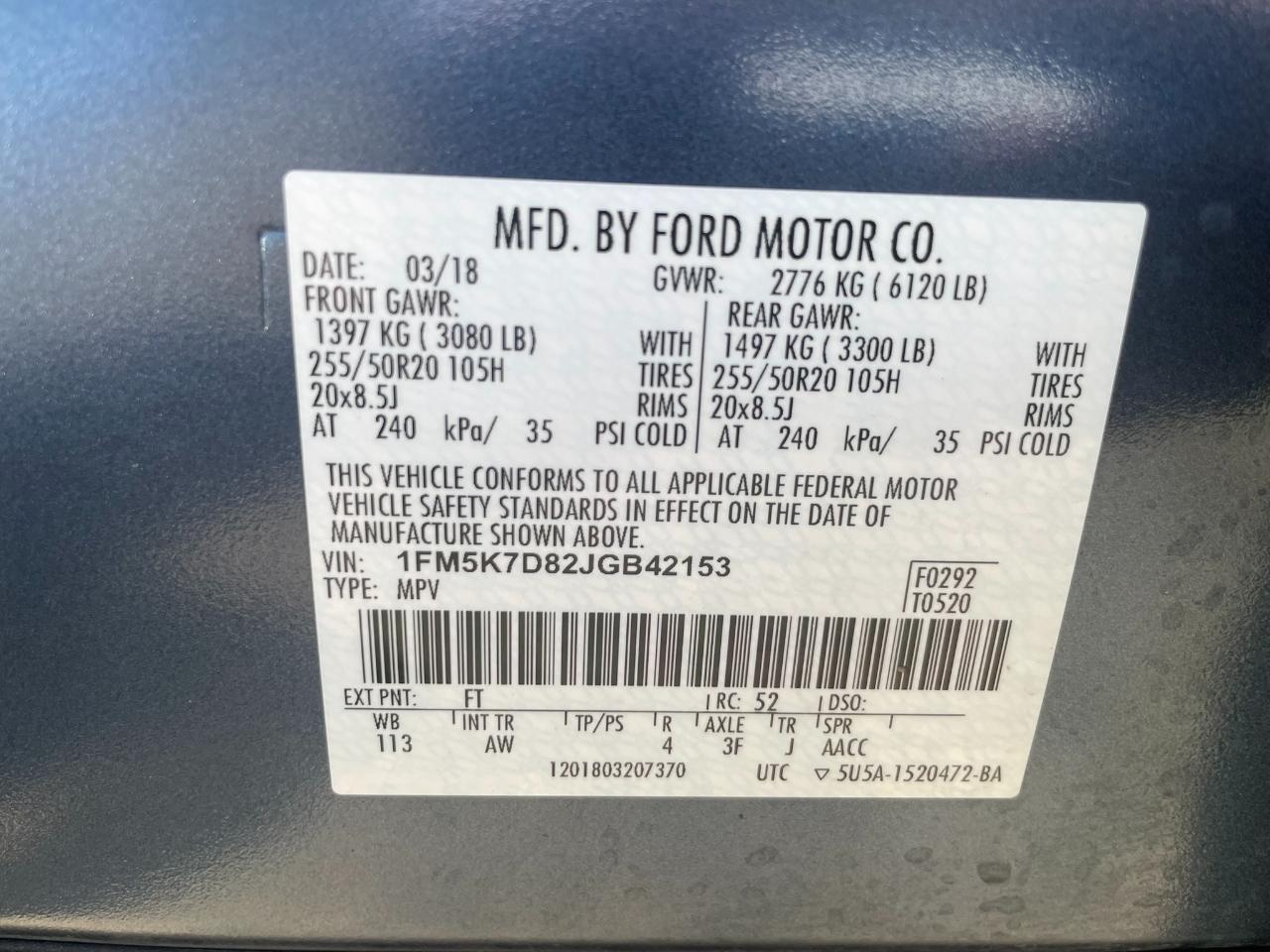 Ford Explorer XLT FWD 2018