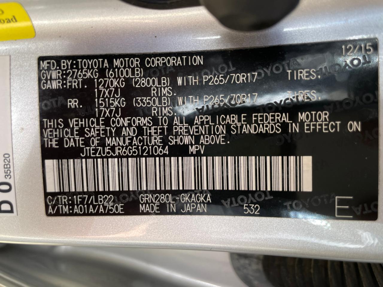 Toyota 4Runner SR5 2WD 2016