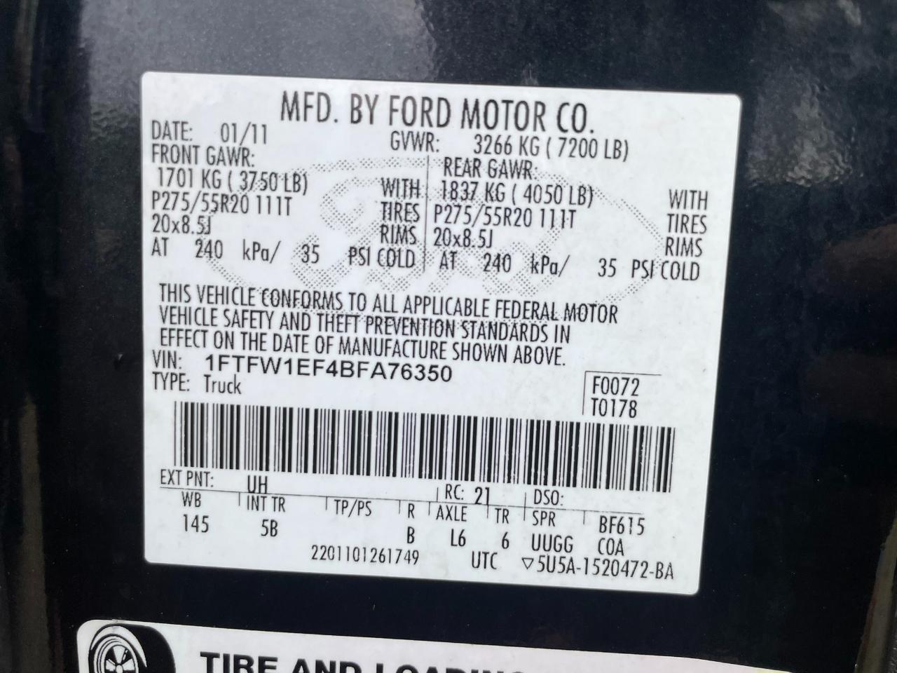 Ford F-150 XLT SuperCrew 6.5-ft. Bed 4WD 2011