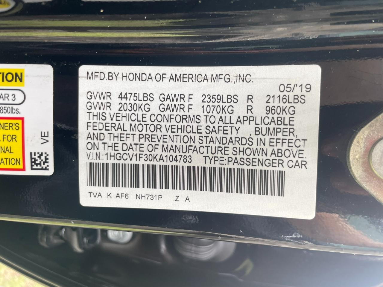 Honda Accord Sport CVT 2019