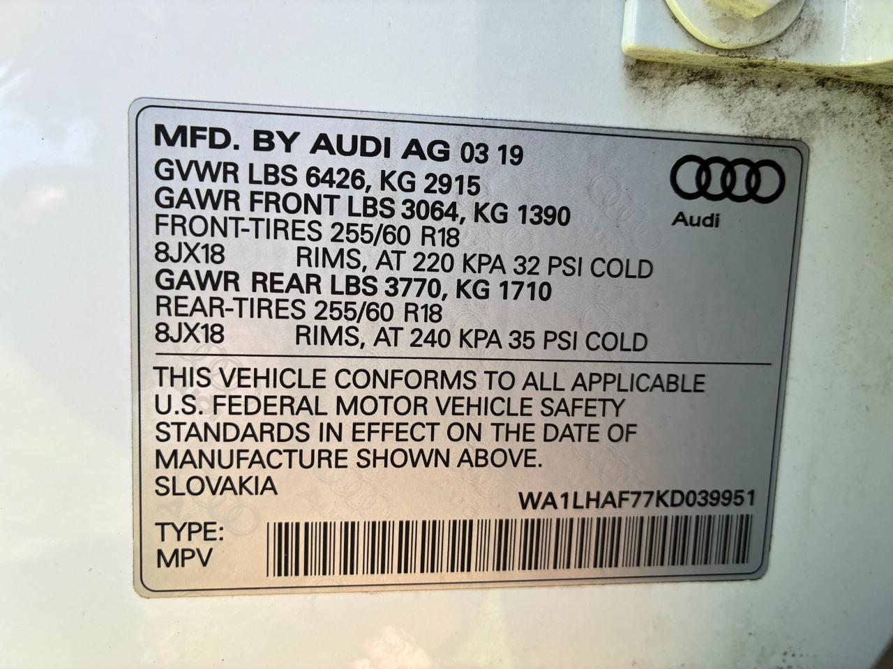 Audi Q7 2.0 Premium Plus quattro 2019