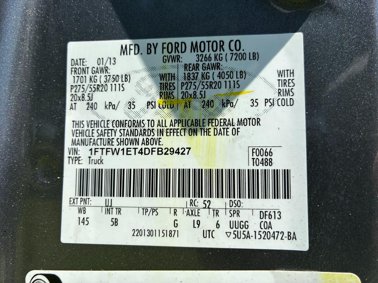 Ford F-150 XLT SuperCrew 6.5-ft. Bed 4WD 2013