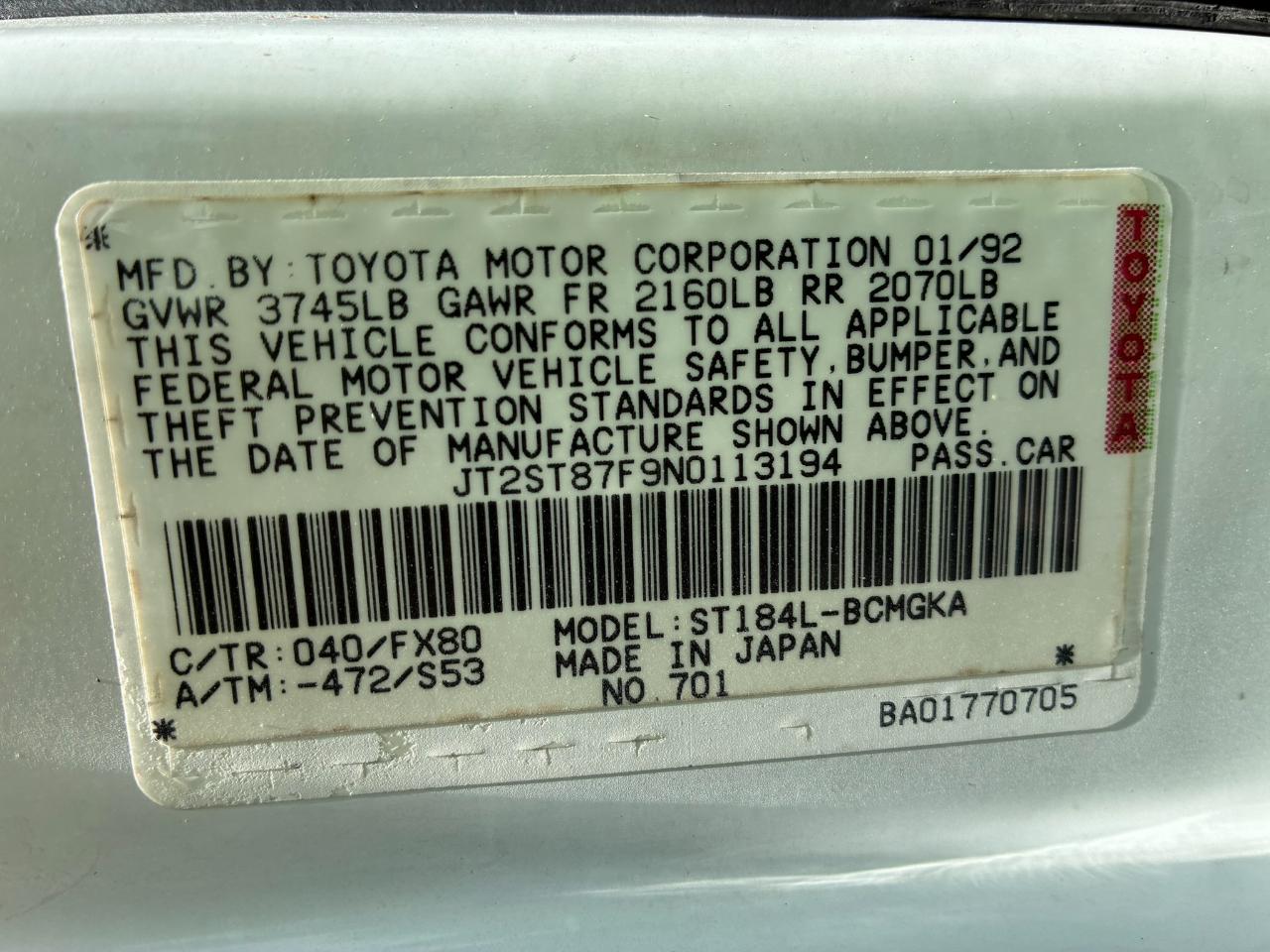 Toyota Celica GT coupe 1992