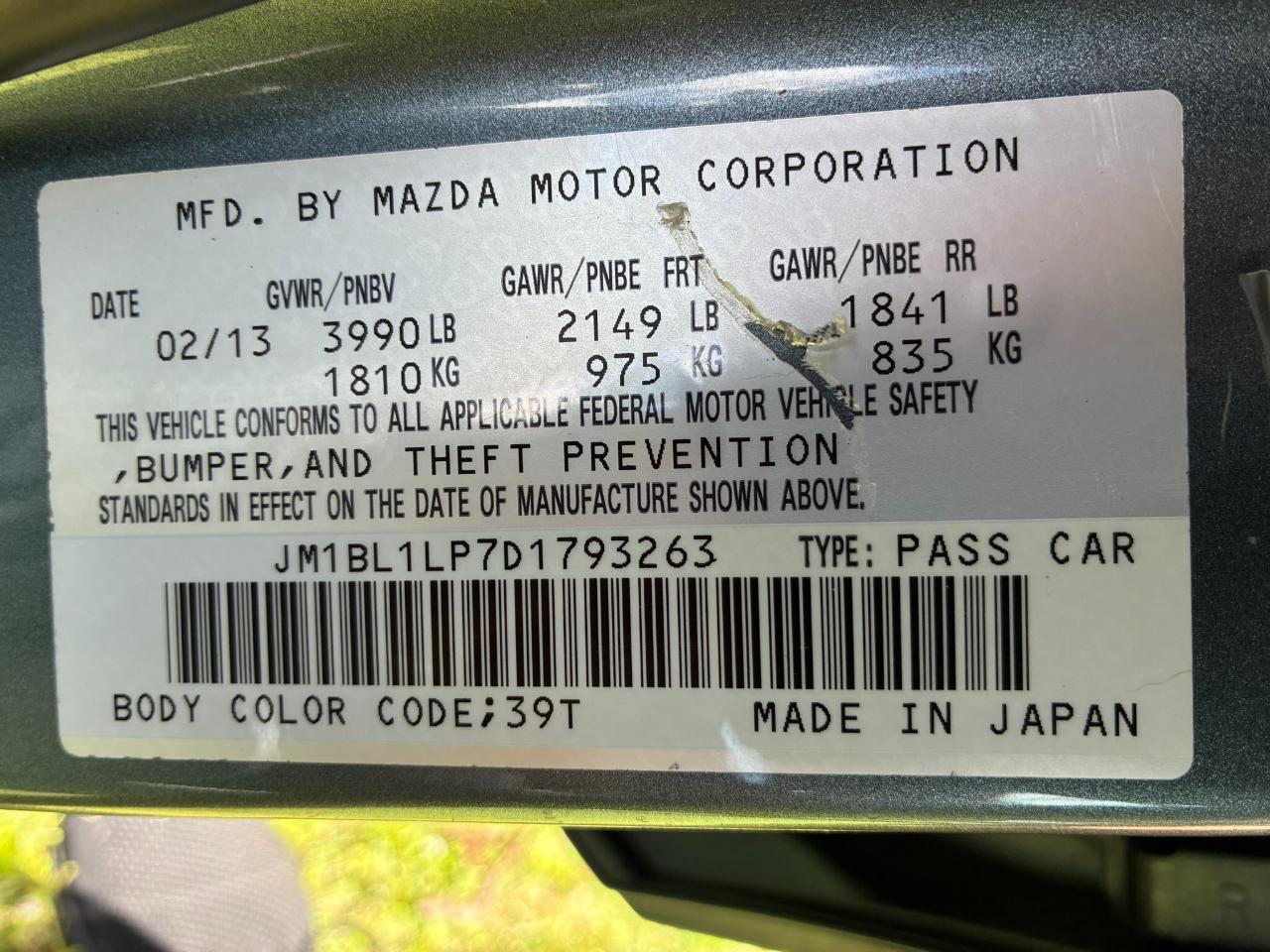 Mazda MAZDA3 i Touring 4D Hatchback 2013